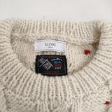 SLOBE IENA embroideryハンドニット 定価25300円 セーター ニット 25AW オフホワイト ナチュラル レディース スローブイエナ【中古】6-0106T♪