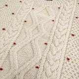 SLOBE IENA embroideryハンドニット 定価25300円 セーター ニット 25AW オフホワイト ナチュラル レディース スローブイエナ【中古】6-0106T♪