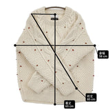 SLOBE IENA embroideryハンドニット 定価25300円 セーター ニット 25AW オフホワイト ナチュラル レディース スローブイエナ【中古】6-0106T♪