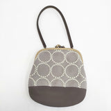 mina perhonen cuddle bag tambourine カドルバッグ レザー 牛革 ハンドバッグ グレー ブラウン レディース ミナペルホネン【中古】6-0114G◎