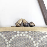 mina perhonen cuddle bag tambourine カドルバッグ レザー 牛革 ハンドバッグ グレー ブラウン レディース ミナペルホネン【中古】6-0114G◎