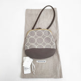 mina perhonen cuddle bag tambourine カドルバッグ レザー 牛革 ハンドバッグ グレー ブラウン レディース ミナペルホネン【中古】6-0114G◎