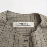 Lisette RICCIARINI シャーロットフリルチェックワンピース LO-22E031 レーヨンリネン ワンピース ベージュ系 レディース リゼッタ【中古】6-0106M♪