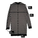 FOUNDATION ADDICT ジオメトリック ウール サイズM ロングカーディガン ブラック オフホワイト レディース ファンデーションアディクト【中古】6-0207T♪