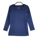 PUPULA 無地 サイズ38 567002S クルーネック 長袖Ｔシャツ カットソー ロンＴ ネイビー レディース ププラ【中古】6-0207M♪