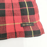 R&D.M.Co- リネン タータンチェック ストール レッド ブラック レディース オールドマンズテーラー【中古】6-0130G◎