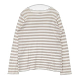 Veritecoeur et ses COPAINS coc-003 ボーダー コットンリネン 長袖Ｔシャツ カットソー ロンＴ ホワイト ベージュ レディース ヴェリテクールエセコパン【中古】6-0608M∞