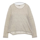 Vlas Blomme 121107 コルトレイクリネン 長袖Ｔシャツ カットソー ロンＴ ベージュ レディース ヴラスブラム【中古】6-0513M∞
