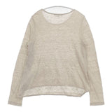 Vlas Blomme 121107 コルトレイクリネン 長袖Ｔシャツ カットソー ロンＴ ベージュ レディース ヴラスブラム【中古】6-0513M∞