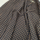 Vlas Blomme Elderberry Check ローブコート 定価55000円 13226081 チェック 羽織 コート ネイビー ベージュ レディース ヴラスブラム【中古】6-0225M♪