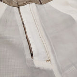 BALLSEY ポリエステルウールカルゼ ワイドクロップドパンツ 定価19800円 サイズ34 チェック ベージュ ブラウン レディース ボールジー【中古】6-0207G♪