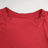 PLAIN PEOPLE 定価16000円 半袖 コットンポリエステルストレッチ ブラウス シャツ レッド レディース プレインピープル【中古】6-0608S∞