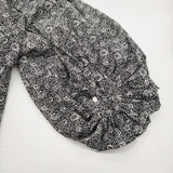 R&D.M.Co- プリンセスフラワー ギャザースモックブラウス ブラウス シャツ ブラック ホワイト レディース オールドマンズテーラー【中古】6-0106M♪