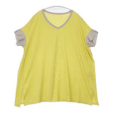 PLAIN PEOPLE H1541UB438 Vネック ボーダー 半袖Ｔシャツ カットソー イエロー レディース プレインピープル【中古】6-0621S∞