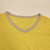 PLAIN PEOPLE H1541UB438 Vネック ボーダー 半袖Ｔシャツ カットソー イエロー レディース プレインピープル【中古】6-0621S∞