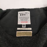 SOU・SOU 岡田縫工所 日本製 サイズM ウールシルク混 ボートネック ブラウス シャツ チャコールグレー レディース ソウソウ【中古】6-0126T♪