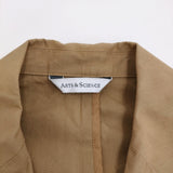 ARTS&SCIENCE Minimal jacket ミニマルジャケット コットンシルク 定価115500円 テーラードジャケット ベージュ メンズ アーツ&サイエンス【中古】6-0106M♪