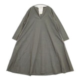 pot and tea バックリボン コットン 長袖 ワンピース グレー レディース ポットアンドティー【中古】6-0509M∞