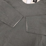 pot and tea バックリボン コットン 長袖 ワンピース グレー レディース ポットアンドティー【中古】6-0509M∞