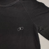 mina perhonen laundry choucho 刺繍 ms8967 半袖Ｔシャツ カットソー ブラック レディース ミナペルホネンランドリー【中古】6-0608S∞