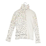 mina perhonen birth ドット ハイネック bs8201 長袖Ｔシャツ カットソー ロンＴ ホワイト マルチカラー レディース ミナペルホネン【中古】6-0418M∞