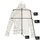 mina perhonen birth ドット ハイネック bs8201 長袖Ｔシャツ カットソー ロンＴ ホワイト マルチカラー レディース ミナペルホネン【中古】6-0418M∞