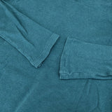 mina perhonen bebe ks8545 ハイネック コットン 長袖Ｔシャツ カットソー ロンＴ ブルーグリーン レディース ミナペルホネン【中古】6-0225M♪