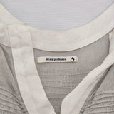 mina perhonen wave リネン 刺繍 ノースリーブ js3277 ワンピース グレー レディース ミナペルホネン【中古】6-0324S♪