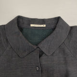 mina perhonen ps3749 herbarium 刺繍 半袖 リネン ワンピース ネイビー レディース ミナペルホネン【中古】6-0513S∞