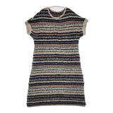 mina perhonen oa8182 color ニット マルチボーダー サイズ36 定価39900円 ウールアルパカ混 ワンピース マルチカラー レディース ミナペルホネン【中古】6-0123T△