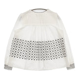 mina perhonen 未使用品 flower beads zs1125 サイズ36 刺繍 定価41800円 ブラウス シャツ ホワイト レディース ミナペルホネン【中古】6-0225M♪