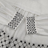 mina perhonen 未使用品 flower beads zs1125 サイズ36 刺繍 定価41800円 ブラウス シャツ ホワイト レディース ミナペルホネン【中古】6-0225M♪