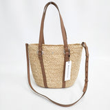 HELEN KAMINSKI 未使用 PINIMIL-M-BRIDLE ラフィア トートバッグ 2way かごバッグ ベージュ ブラウン レディース ヘレンカミンスキー【中古】6-0214M◎