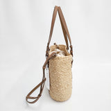 HELEN KAMINSKI 未使用 PINIMIL-M-BRIDLE ラフィア トートバッグ 2way かごバッグ ベージュ ブラウン レディース ヘレンカミンスキー【中古】6-0214M◎