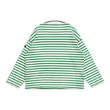 SAINT JAMES バスクシャツ ウエッソン T3 フランス製 長袖Ｔシャツ カットソー ロンＴ ホワイト グリーン レディース セントジェームス【中古】6-0225M♪