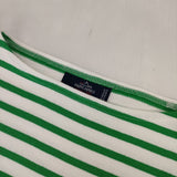 SAINT JAMES バスクシャツ ウエッソン T3 フランス製 長袖Ｔシャツ カットソー ロンＴ ホワイト グリーン レディース セントジェームス【中古】6-0225M♪
