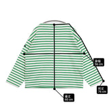 SAINT JAMES バスクシャツ ウエッソン T3 フランス製 長袖Ｔシャツ カットソー ロンＴ ホワイト グリーン レディース セントジェームス【中古】6-0225M♪