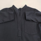MACPHEE 12-06-55-06335 サイズ36 ウール混 スキッパー バンドカラーシャツドレス ワンピース ネイビー レディース マカフィー【中古】6-0126T♪