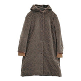 mina perhonen tambourine ta6480 サイズ38 ベロア ダウンコート グレー ブラウン レディース ミナペルホネン【中古】6-0115A♪