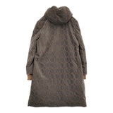 mina perhonen tambourine ta6480 サイズ38 ベロア ダウンコート グレー ブラウン レディース ミナペルホネン【中古】6-0115A♪