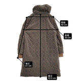 mina perhonen tambourine ta6480 サイズ38 ベロア ダウンコート グレー ブラウン レディース ミナペルホネン【中古】6-0115A♪