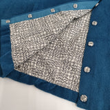 mina perhonen largo pa2202 サイズ36 カシミヤ ノーカラージャケット ブルー レディース ミナペルホネン【中古】6-0118T♪