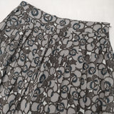 mina perhonen sumile ws5075 サイズ38 花柄 プリーツ シルク ロングスカート グレー レディース ミナペルホネン【中古】6-0225M♪