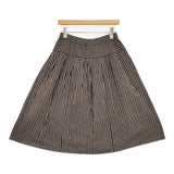 ヤンマ産業/YAMMA 棒縞 会津木綿 ストライプ スカート ネイビー ベージュ レディース ヤンマ産業【中古】6-0225G♪