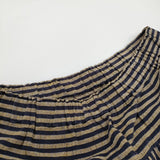 ヤンマ産業/YAMMA 棒縞 会津木綿 ストライプ スカート ネイビー ベージュ レディース ヤンマ産業【中古】6-0225G♪