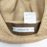 mature ha MBOX-104 BOXED HAT ボックスハット 7cm brim 定価16500円 帽子 ハット ベージュ レディース マチュアーハ【中古】6-0212M◎
