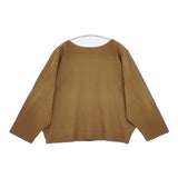 me ISSEY MIYAKE MI02KO612 ドルマンズリーブ プリーツ ノーカラージャケット ブラウン レディース ミー イッセイミヤケ【中古】6-0513M∞