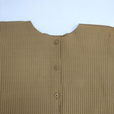 me ISSEY MIYAKE MI02KO612 ドルマンズリーブ プリーツ ノーカラージャケット ブラウン レディース ミー イッセイミヤケ【中古】6-0513M∞