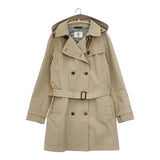 AIGLE GORE-TEX フード付き ベルト付き トレンチコート ベージュ レディース エーグル【中古】6-0416M∞