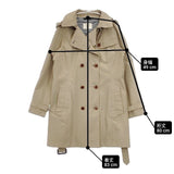 AIGLE GORE-TEX フード付き ベルト付き トレンチコート ベージュ レディース エーグル【中古】6-0416M∞